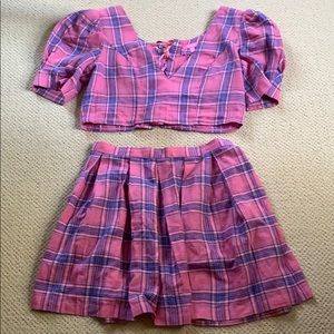 Sugar thrills pink plaid set